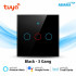 Tuya WiFi 3 Gang Smart Touch Switch Black Color (Latest Edition)